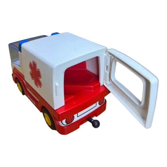 Vintage 1990's Playmobil 4 Figures Firemen First Aid & Customs Boat Ambulance - Picture 8 of 12